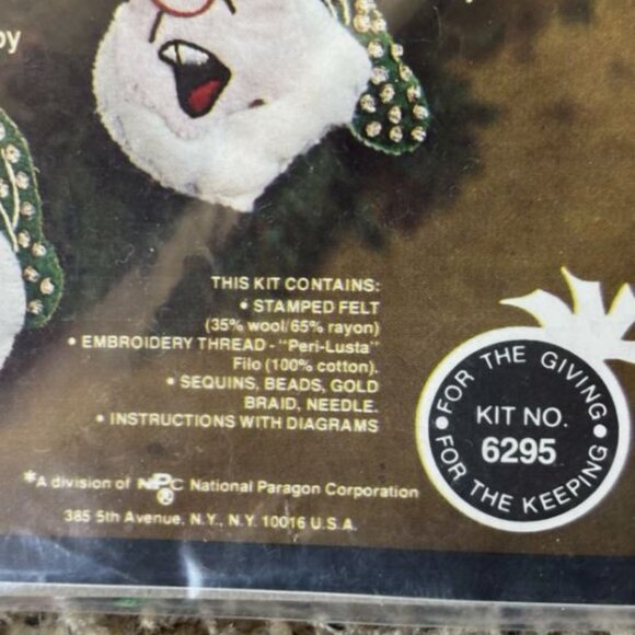 Vtg Paragon Walt Disney 6295 Snow White Seven Dwarfs Beaded Sequin Ornament Kit - Picture 4 of 4